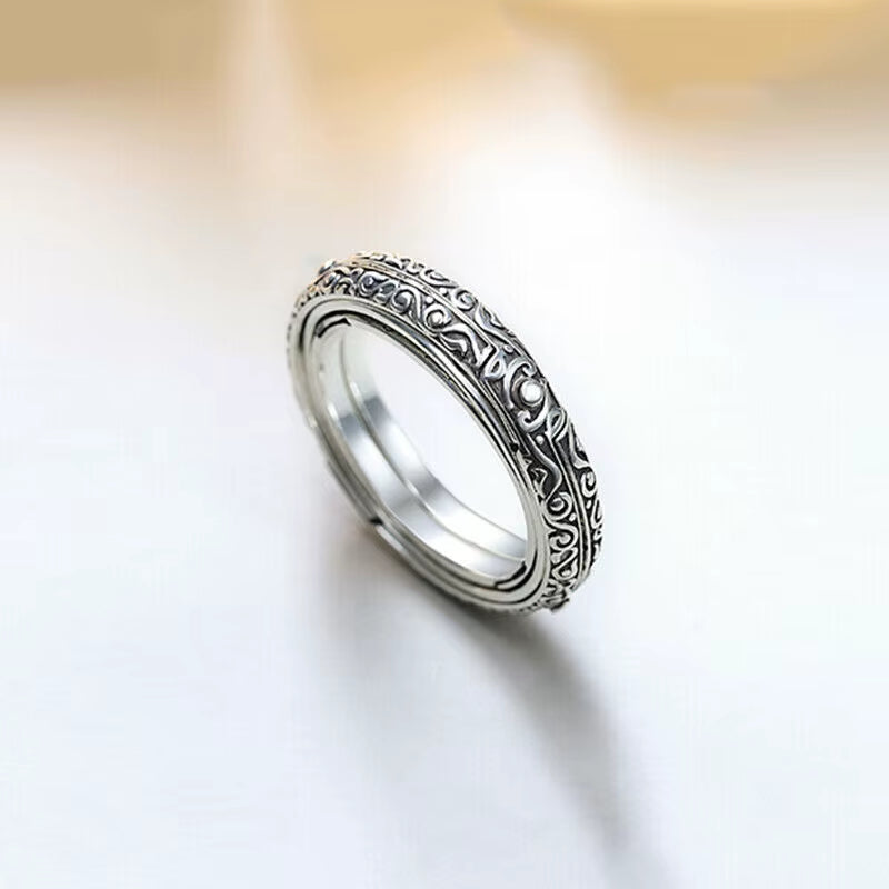 Astronomical Sphere Ball Ring Foldable Open Rotating Cosmic Letter Finger Rings Cosmic Finger Ring Couple Lover Jewelry Gifts