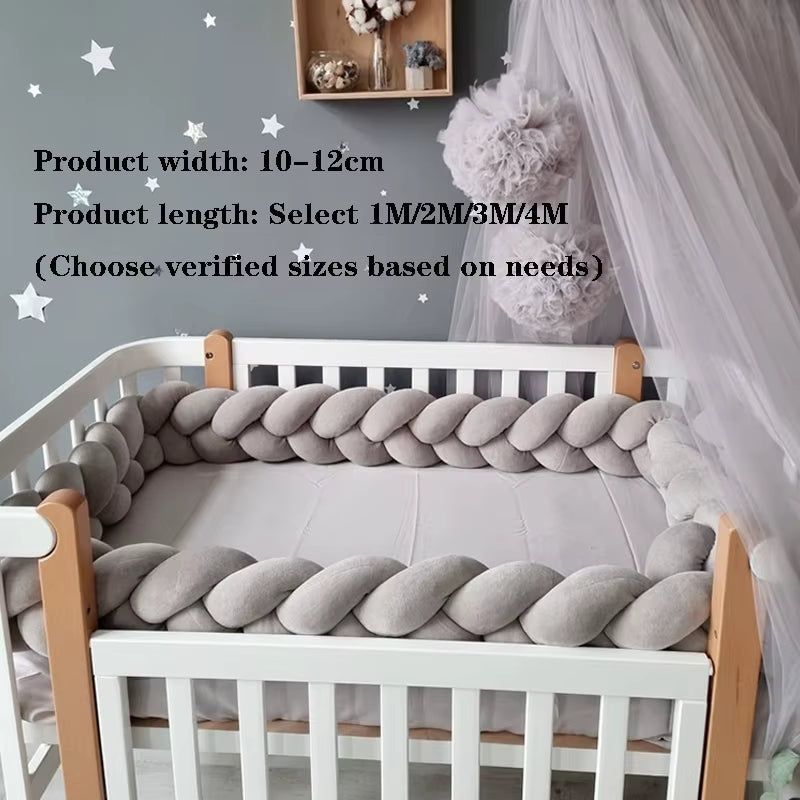 1-4M Baby Bumper Bed Braid Knot Pillow Cushion Bumper for Infant Crib Protector Cot Bumper Room Decor Crib Bedding Braid Set